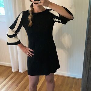 Cache Black Flare Sleeve Cocktail Dress